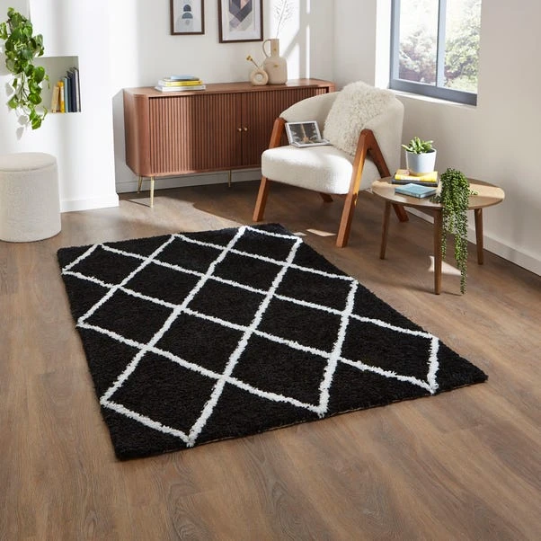 Diamond Berber Shaggy Rug - Image 13