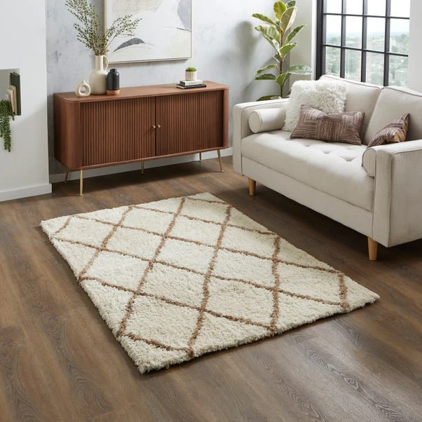 Diamond Berber Shaggy Rug - Image 7