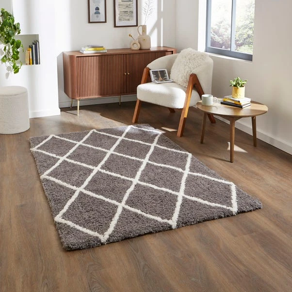 Diamond Berber Shaggy Rug