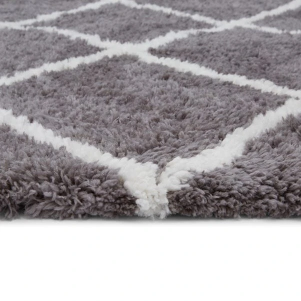 Diamond Berber Shaggy Rug - Image 4