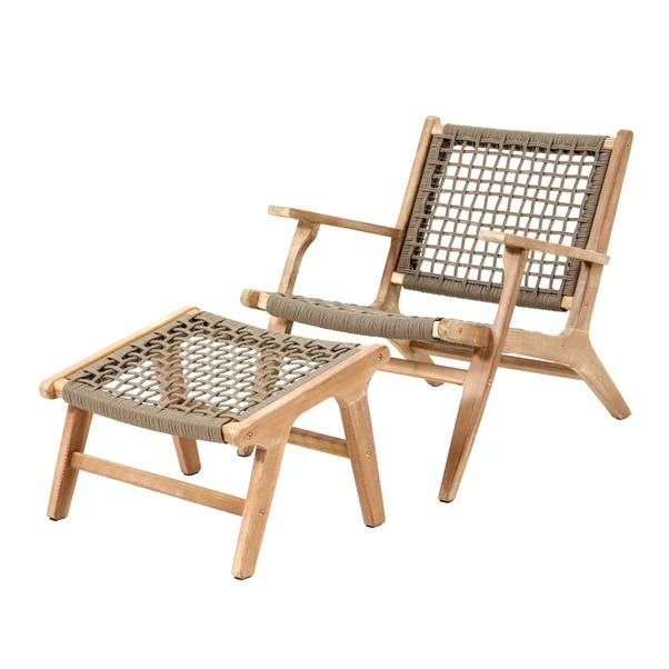 Sesto Garden Chair And Footstool Set - Image 2