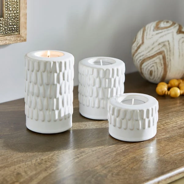 Set Of 3 Zen Ceramic 2-in-1 Candle Holders - Image 2