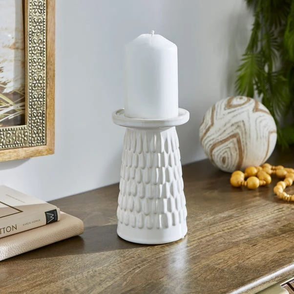 Zen Ceramic Pillar Candle Holder - Image 2