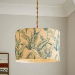 Equatorial Palm Bamboo Drum Lamp Shade