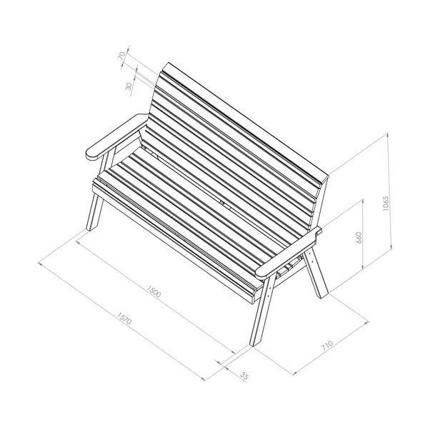 Freya 3 Seater Bench - Image 7