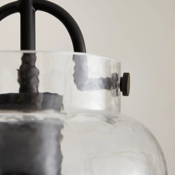 Henri Industrial Adjustable Mottled Glass Pendant Light - Image 3
