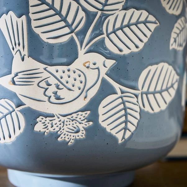 House Sparrow Wax Resist Ceramic Plant Pot - Image 2