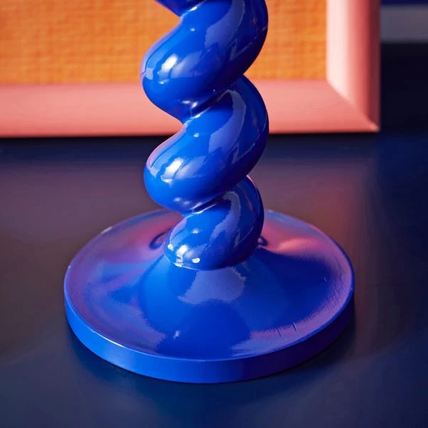 Sophie Robinson Cobalt Twisted Candlestick Holder - Image 2