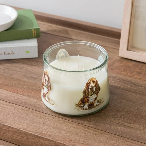 Humphrey The Hound Dog Linen Multi Wick Candle - Image 2