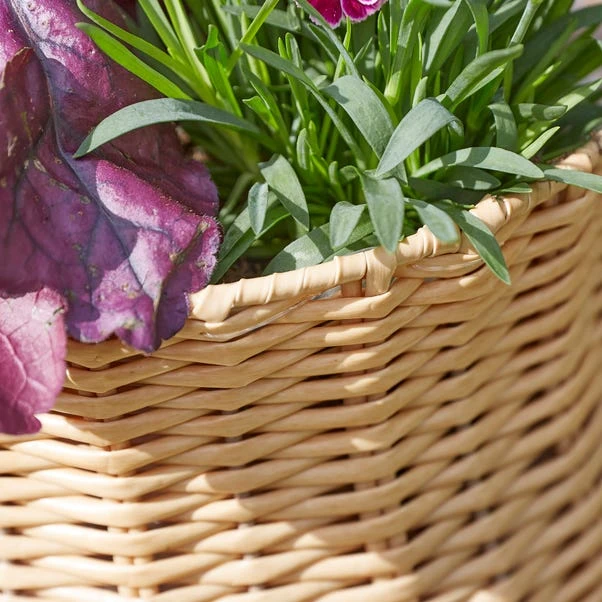 Faux Rattan Urn Shaped Woven Plant Pot - Image 2