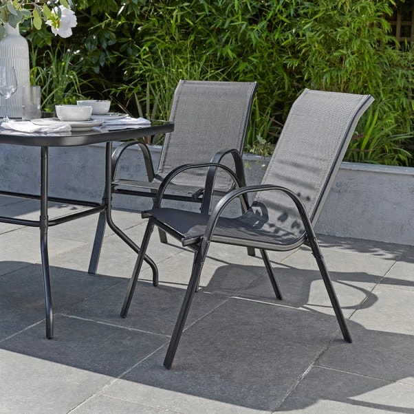 Set Of 2 Textilene Stacking Chairs - Image 5