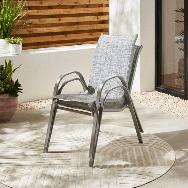 Set Of 2 Textilene Stacking Chairs - Image 3