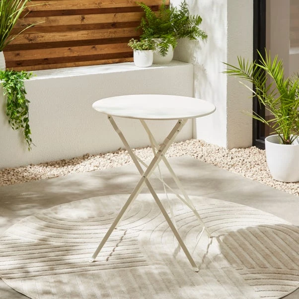 White Steel 60cm Folding Bistro Table - Image 2