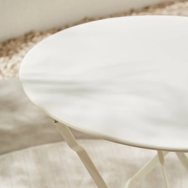 White Steel 60cm Folding Bistro Table - Image 3