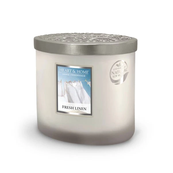 Heart And Home Ellipse Fresh Linen Multi Wick Candle - Image 3