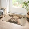 Marvel Highland Cow Printed Washable Doormat