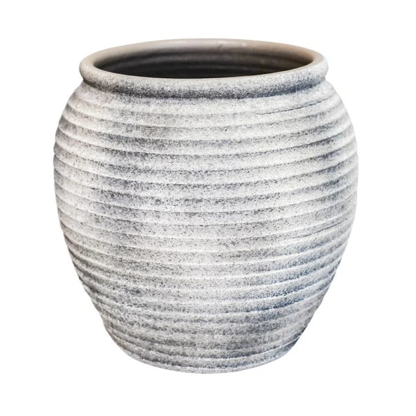 Rustic Ceramic Grey Plant Pot - Image 2