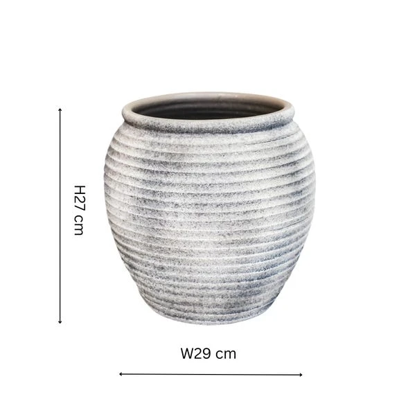 Rustic Ceramic Grey Plant Pot - Image 3