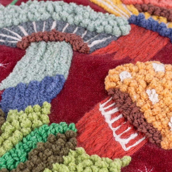 Wylder Magic Mushrooms Square Cotton Cushion Cover - Image 5