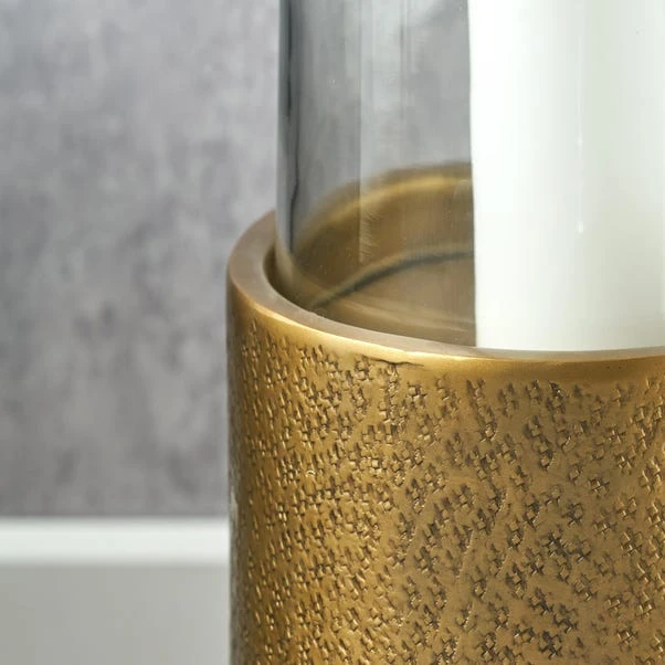 Metal & Glass Pedestal Hurricane Candle Holder - Image 14