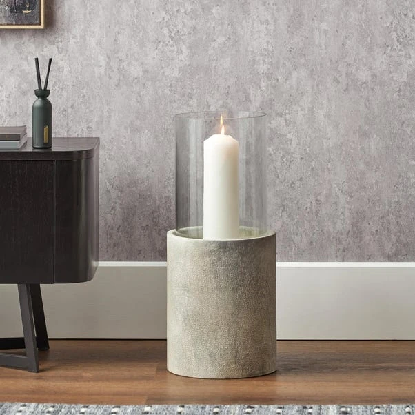 Metal & Glass Pedestal Hurricane Candle Holder - Image 5