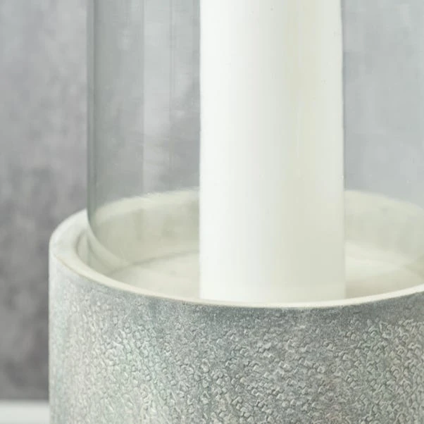 Metal & Glass Pedestal Hurricane Candle Holder - Image 2