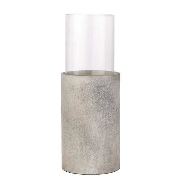 Metal & Glass Pedestal Hurricane Candle Holder - Image 4