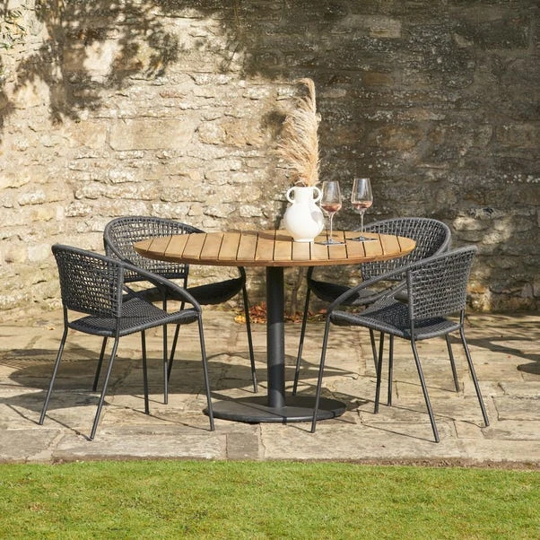 Pacific Lifestyle Dakota Black Outdoor 4 Seater Dining Set