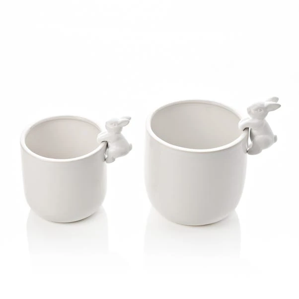 Eggs-traordinary Gift Co. Set Of 2 Bunny Plant Pots - Image 2