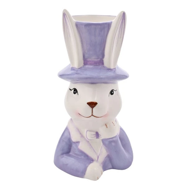 Eggs-traordinary Gift Co. Bunny In Top Hat Plant Pot - Image 6