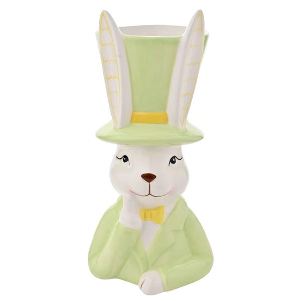 Eggs-traordinary Gift Co. Bunny In Top Hat Plant Pot - Image 4