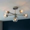Vogue Asher Art Deco 6 Light Semi Flush Ceiling Light