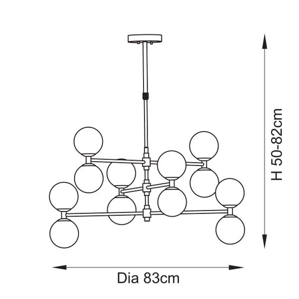 Vogue Esteban Art Deco 12 Light Adjustable Ceiling Light - Image 6